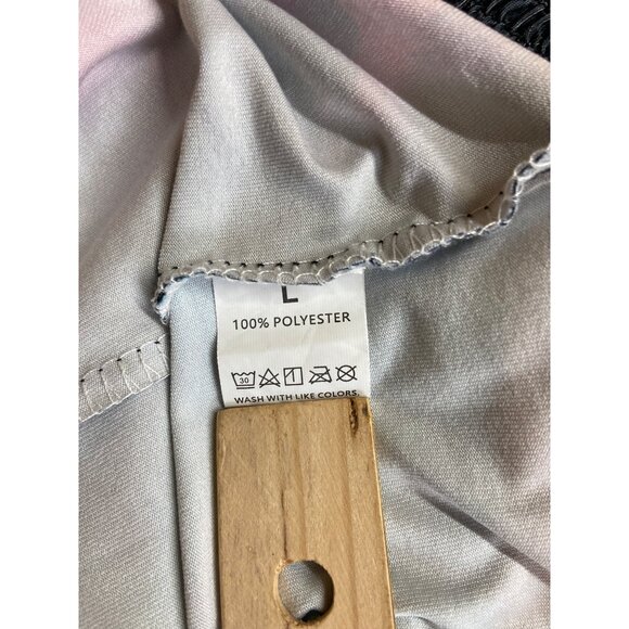 Womens Smocked Halter Top L Strapless Multicolor Abstract Boho Hippie Y2K - Picture 3 of 6